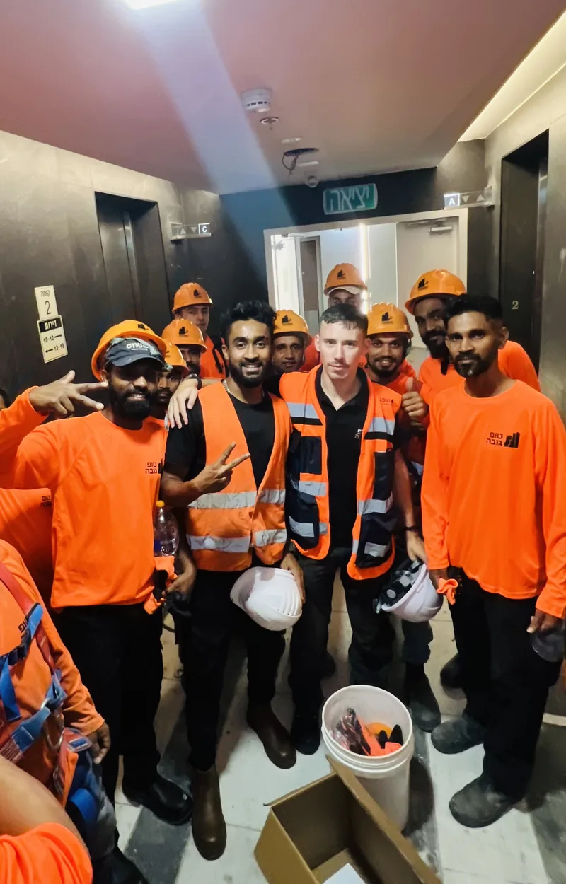 Sri Lankan construction crew on site in Israel